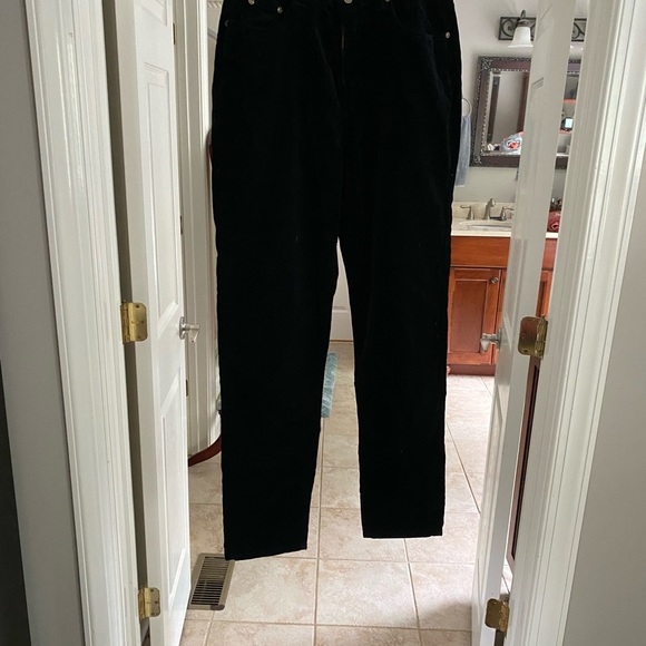 Liz Claiborne black velour pants. Like new. - Picture 1 of 3